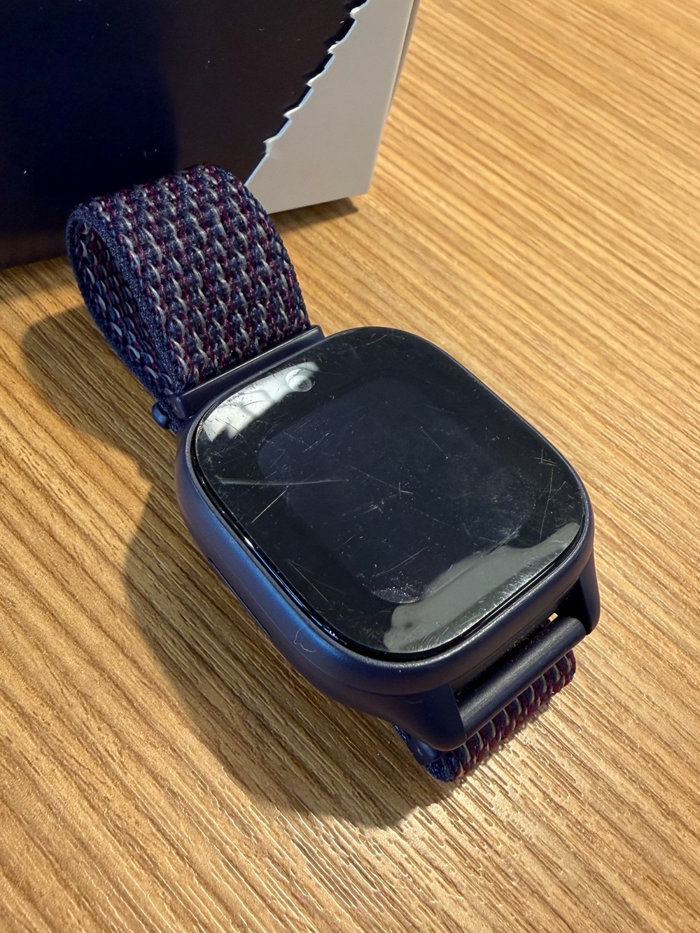 Dark Blue Smartwatch with Woven Band